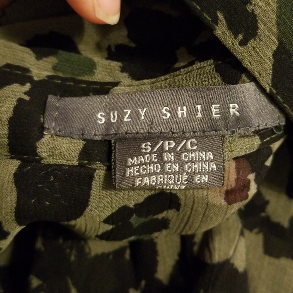 Suzy Shier Blouse with Belt Size Small - Picture 5 of 7